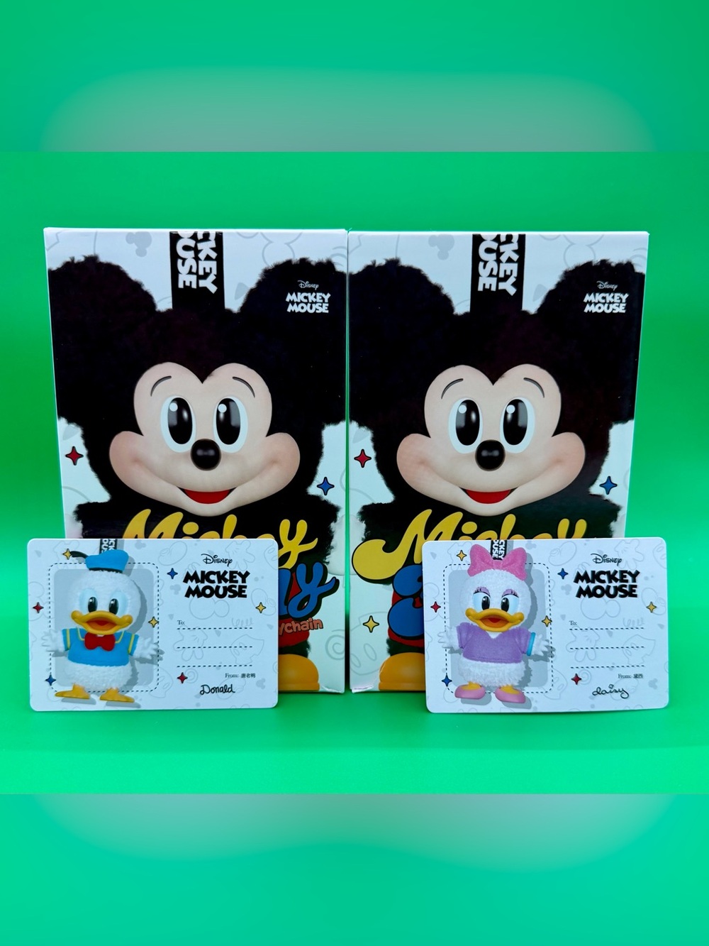 Disney Mickey Mouse Plush Keychain Set - Black & Multicolor